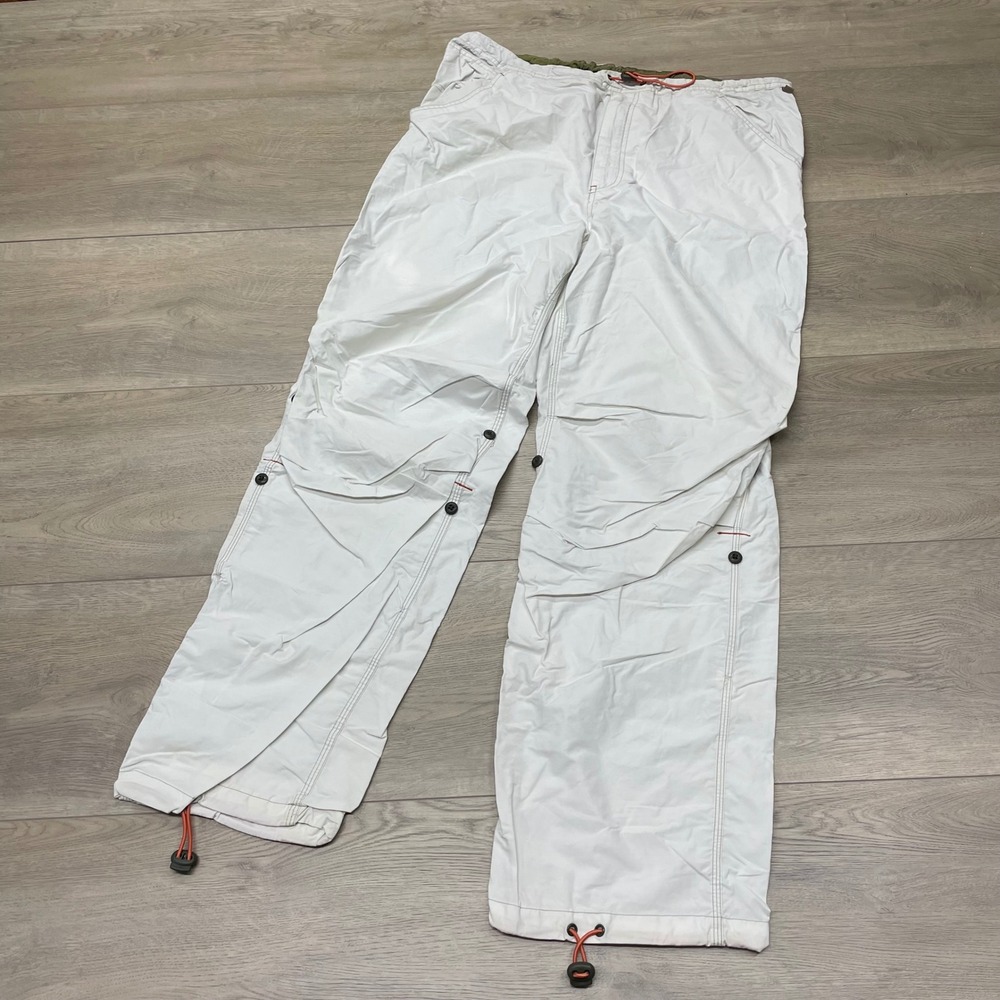 Structure Carpitrooper Pant Mens L White Cargo Utility Gorpcore Drawstring Hem